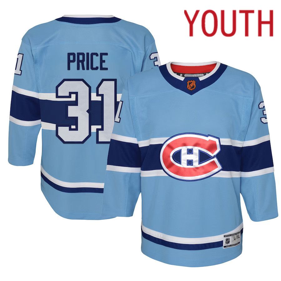 Youth Montreal Canadiens 31 Carey Price Light Blue Special Edition Premier Player NHL Jersey